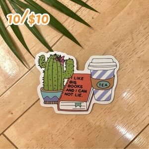 I Like Big Books Sticker – Funny Book Lover Vinyl Decal | Cactus & Tea Aesthetic